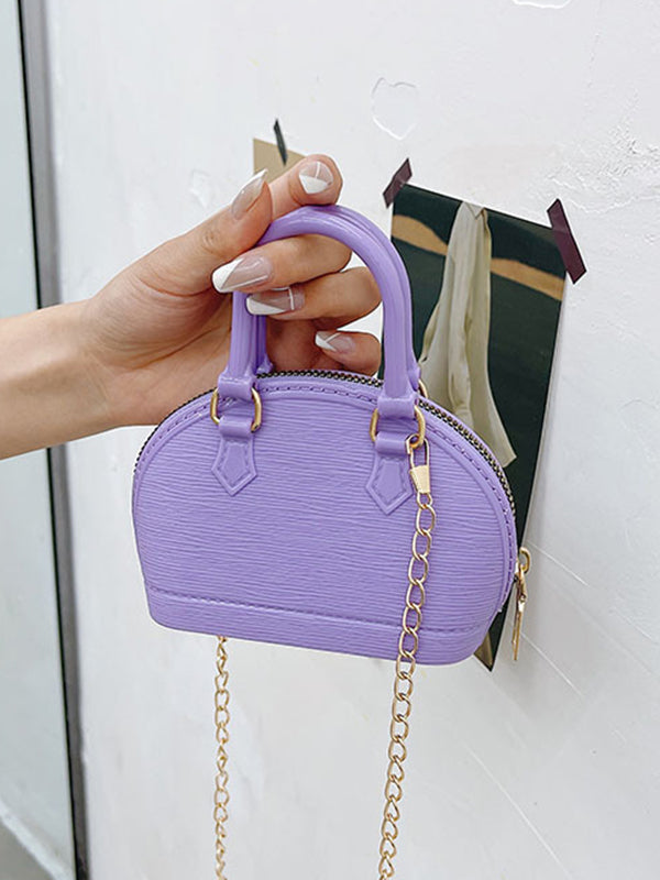 Sac besace géométrique à chaîne, à fermeture éclair