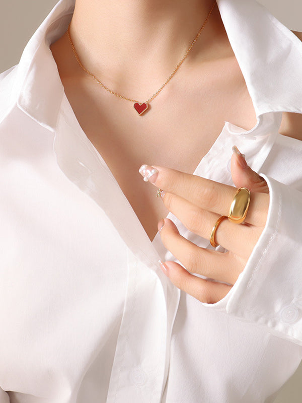 Collier simple géométrique en forme de cœur