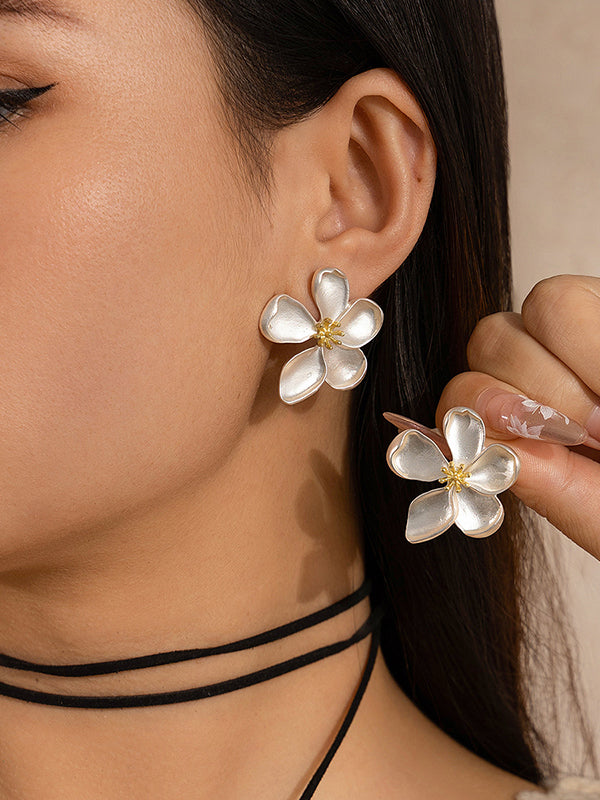 Boucles d'oreilles pendantes en forme de fleur, à pompons