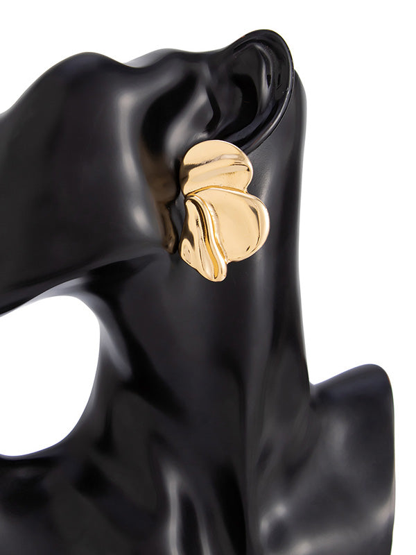 Boucles d'oreilles à coupe irrégulière, en forme de fleur