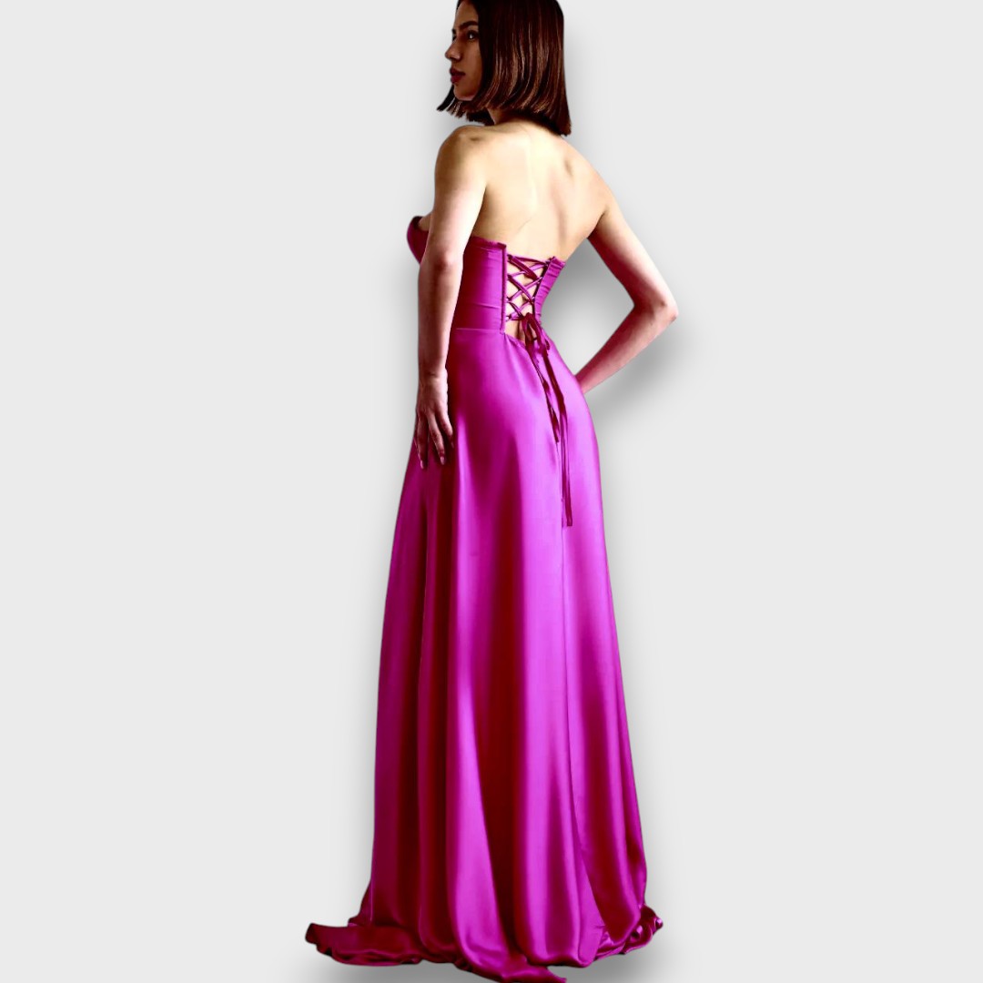 Victoria – Robe de soirée sans épaules avec lacets au dos