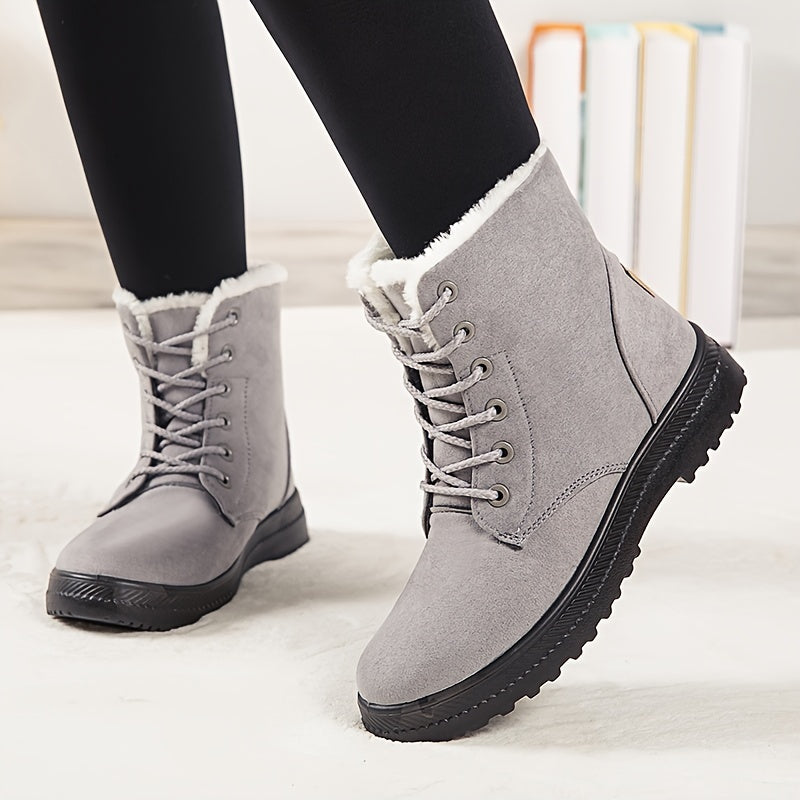 Bottes d'Hiver Femme | Lacets Semelle Plate