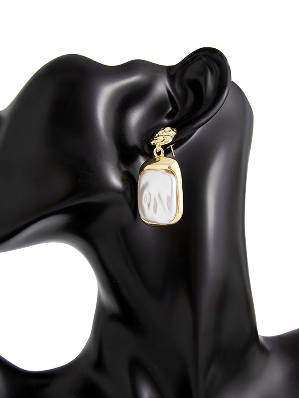 Boucles d'oreilles géométriques brillantes à coupe irrégulière