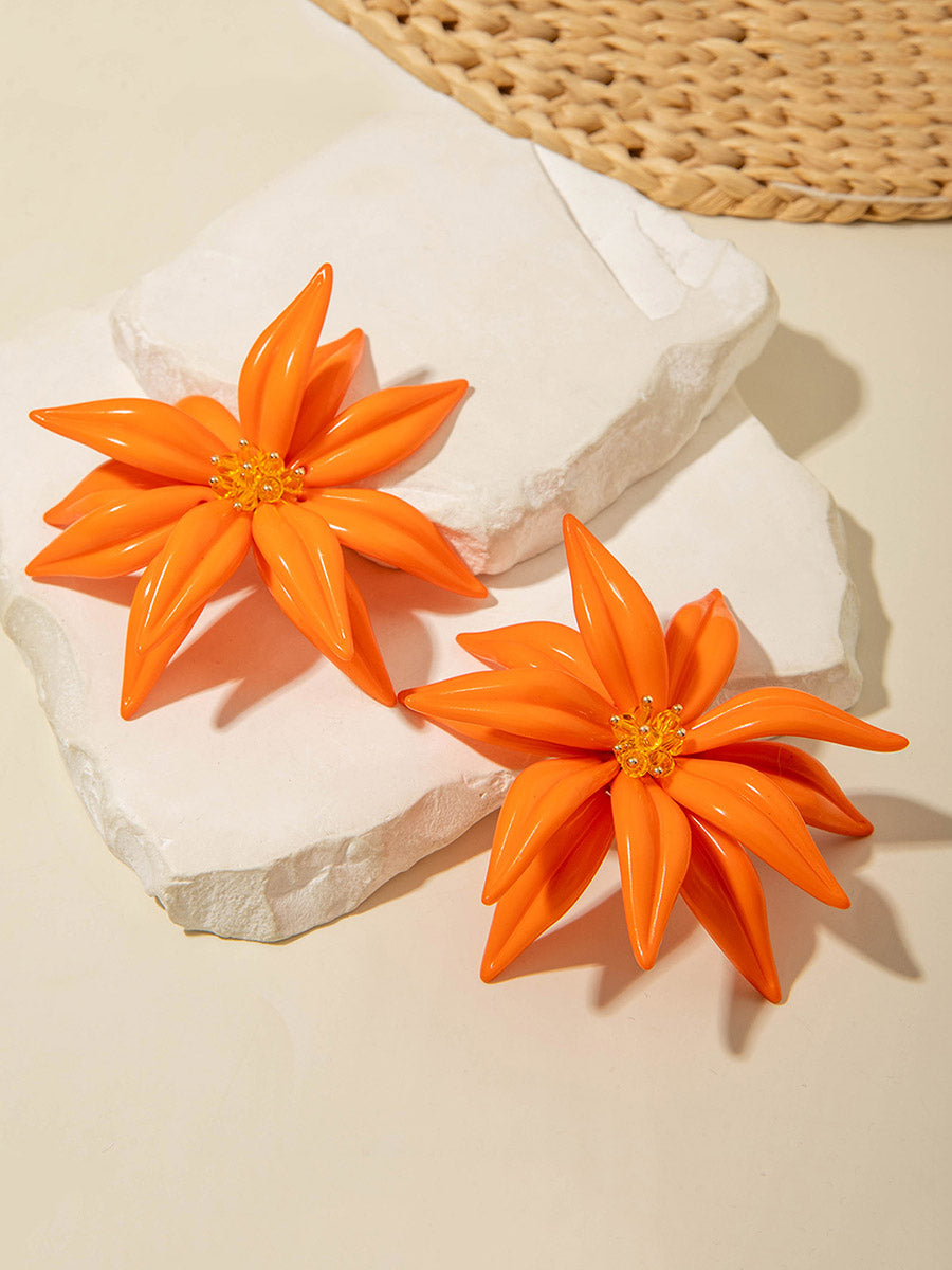 Boucles d'oreilles pendantes en forme de fleur