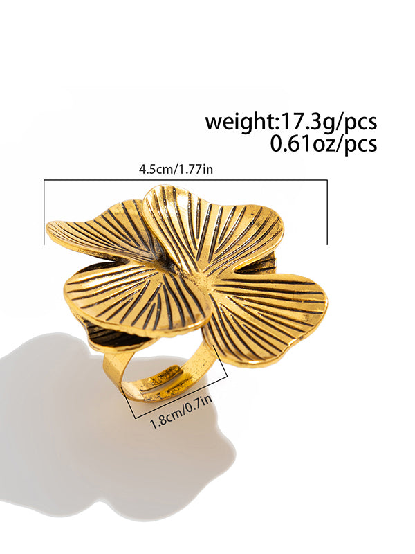 Bague géométrique à coupe irrégulière, en forme de fleur