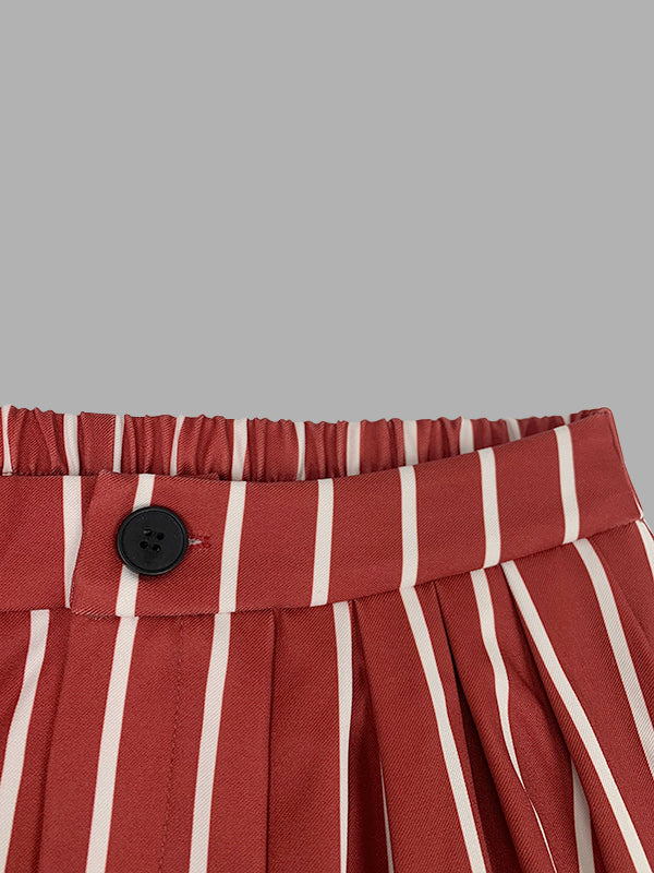 Pantalon ample rayé décontracté à jambes larges