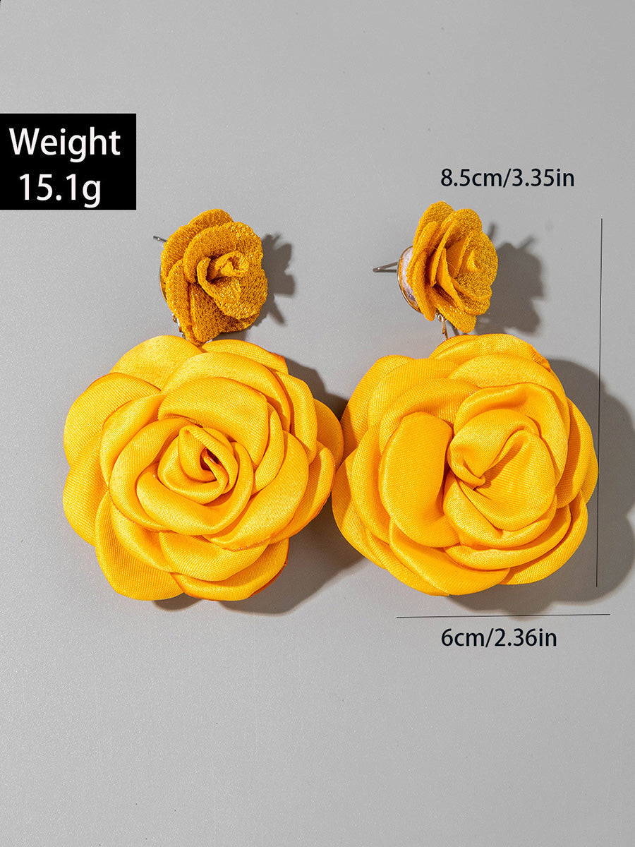 Boucles d'oreilles pendantes en forme de fleur