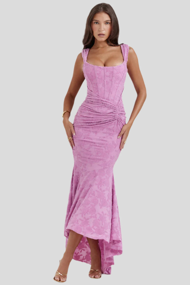 Liva – Sans manches, froncé, robe de soirée Bodycon