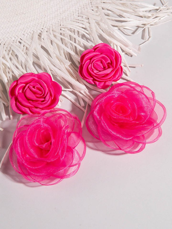Boucles d'oreilles pendantes en forme de fleur