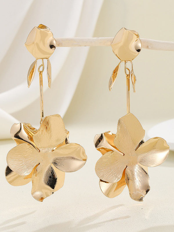 Boucles d'oreilles pendantes géométriques en forme de fleur