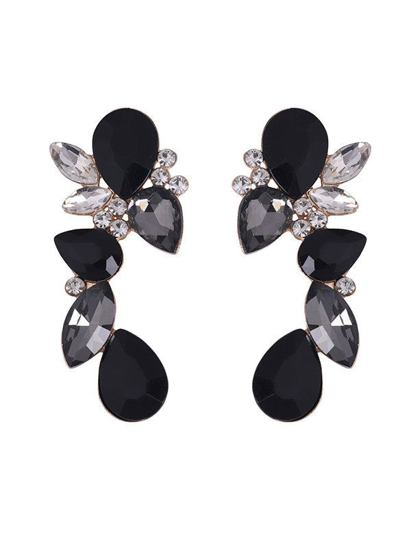 Boucles d'oreilles pendantes géométriques à strass
