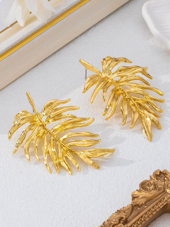 Boucles d'oreilles géométriques en forme de feuilles