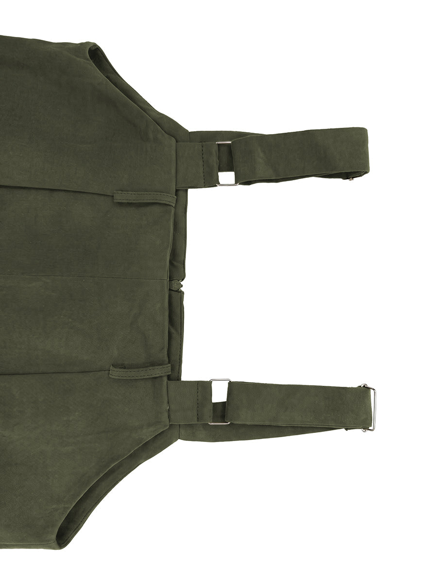 Salopette avec ceinture, à jambes larges, sans manches, à fines bretelles, couleur unie