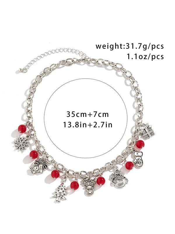 Collier géométrique à pompons