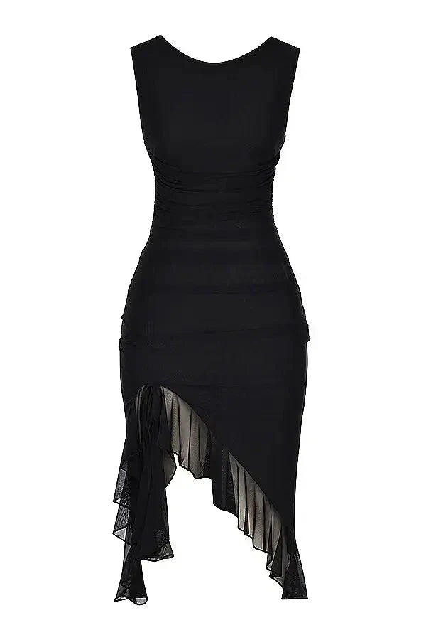Clara | Robe Midi Élégante Femme en Stretch Mesh – Robe Midi en Mesh Élégante 2026