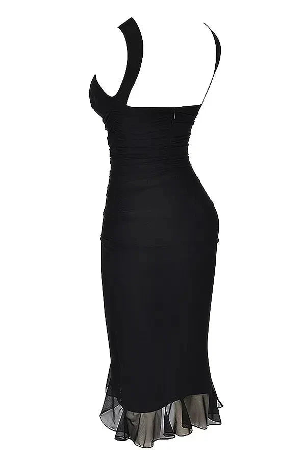 Clara | Robe Midi Élégante Femme en Stretch Mesh – Robe Midi en Mesh Élégante 2026