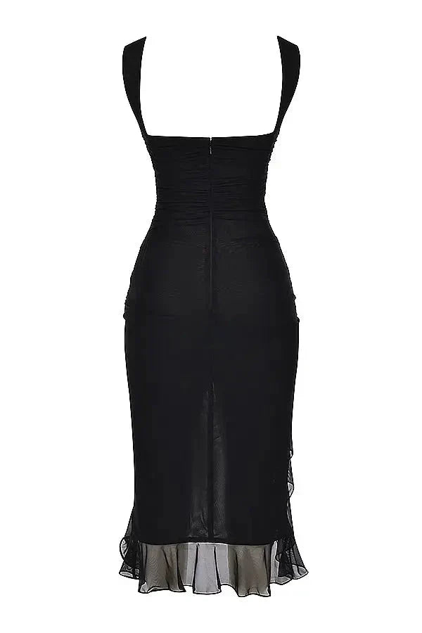 Clara | Robe Midi Élégante Femme en Stretch Mesh – Robe Midi en Mesh Élégante 2026