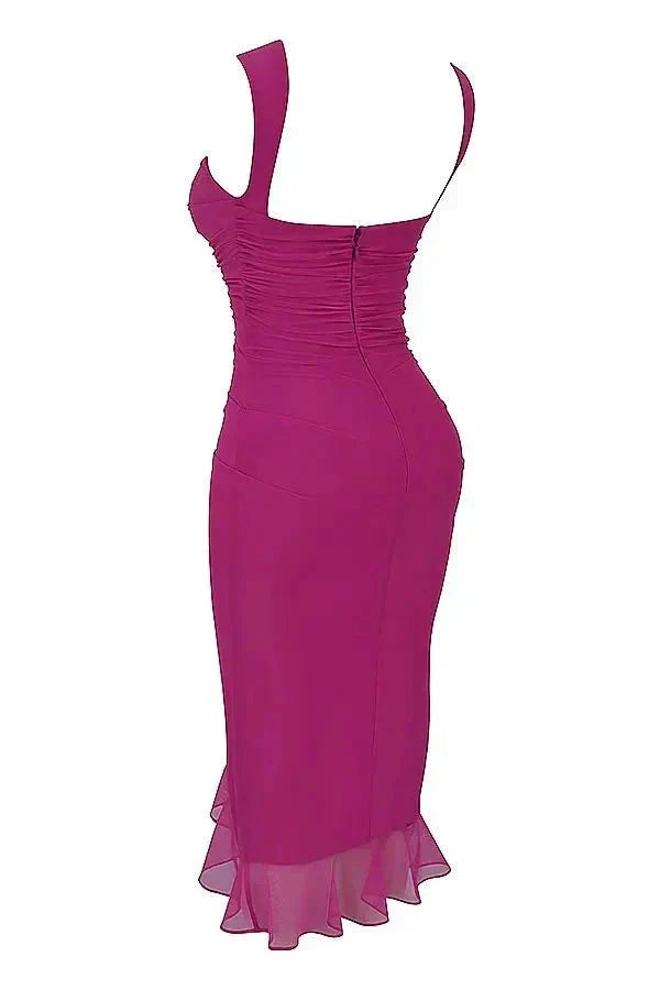 Clara | Robe Midi Élégante Femme en Stretch Mesh – Robe Midi en Mesh Élégante 2026