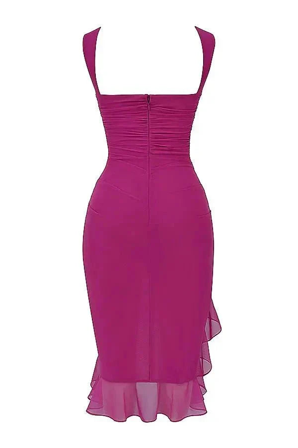 Clara | Robe Midi Élégante Femme en Stretch Mesh – Robe Midi en Mesh Élégante 2026
