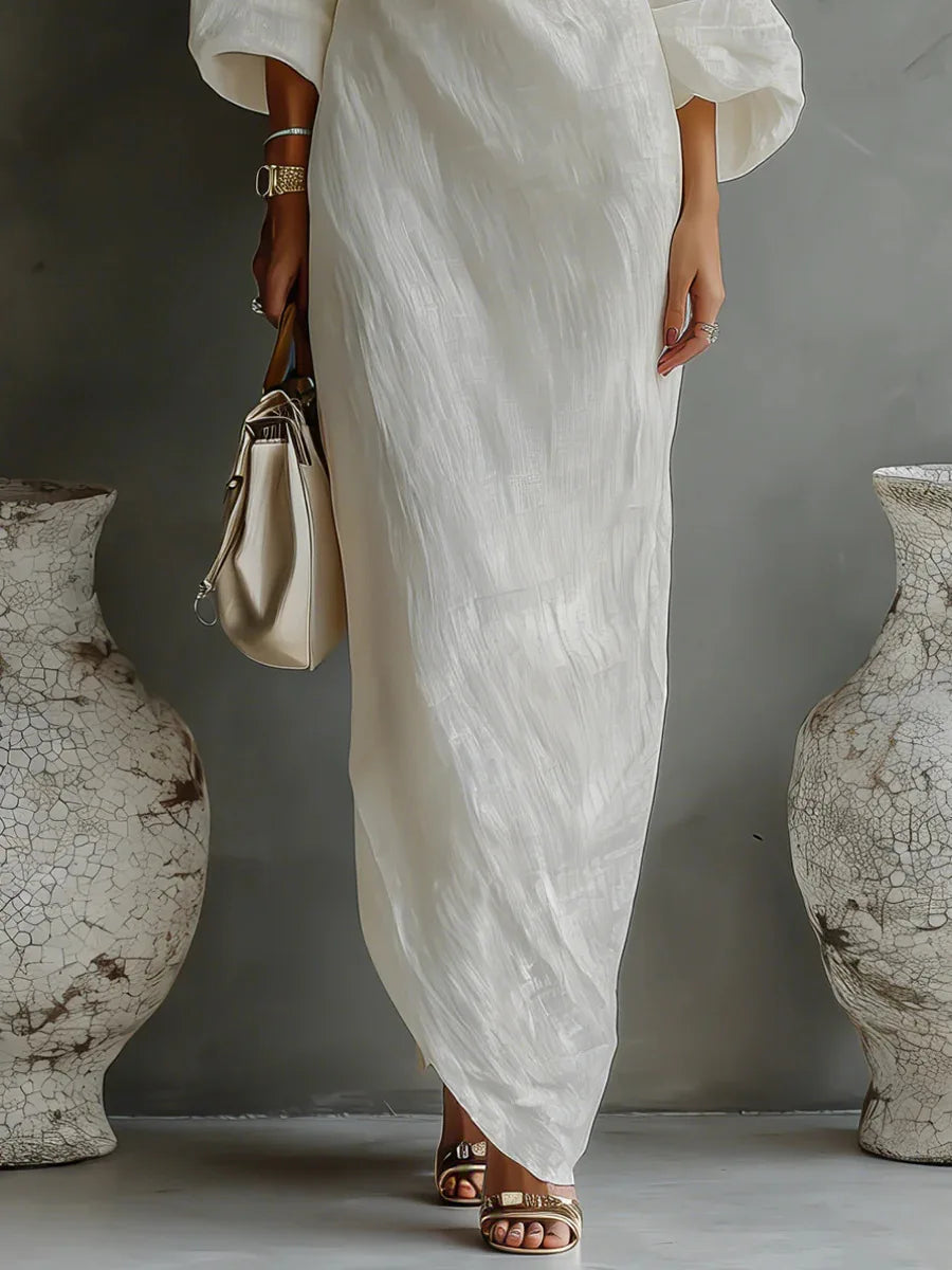Clementine | Robe Maxi Asymétrique à Épaule Dénudée pour Femmes