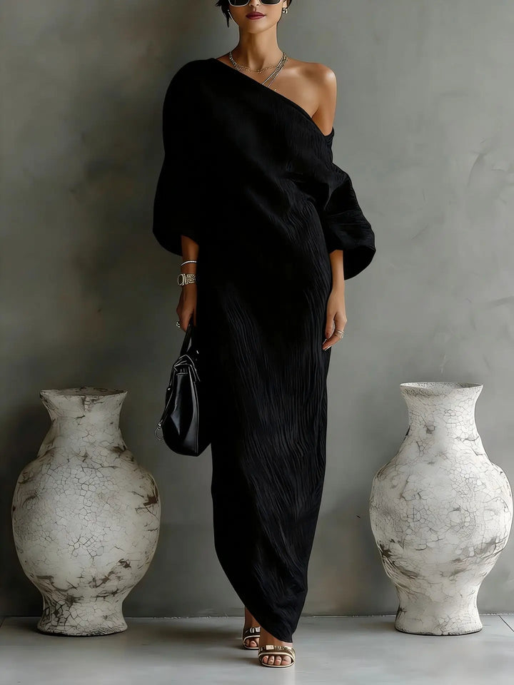 Clementine | Robe Maxi Asymétrique à Épaule Dénudée pour Femmes