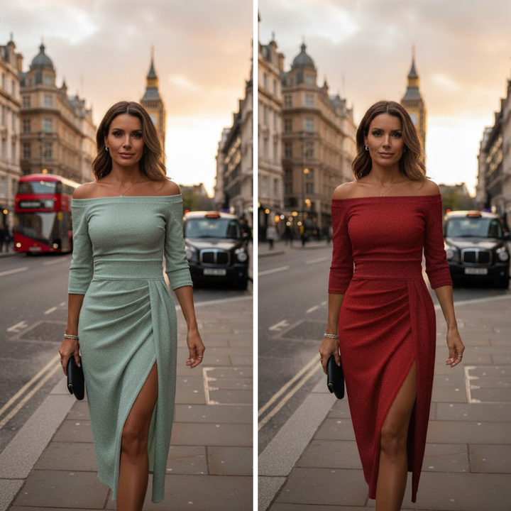 Lily | Robe maxi chic avec décolleté en halter