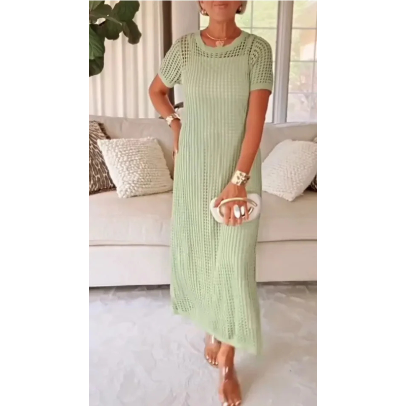 Cordelia | Robe Maxi Découpée à Motif Ajouré