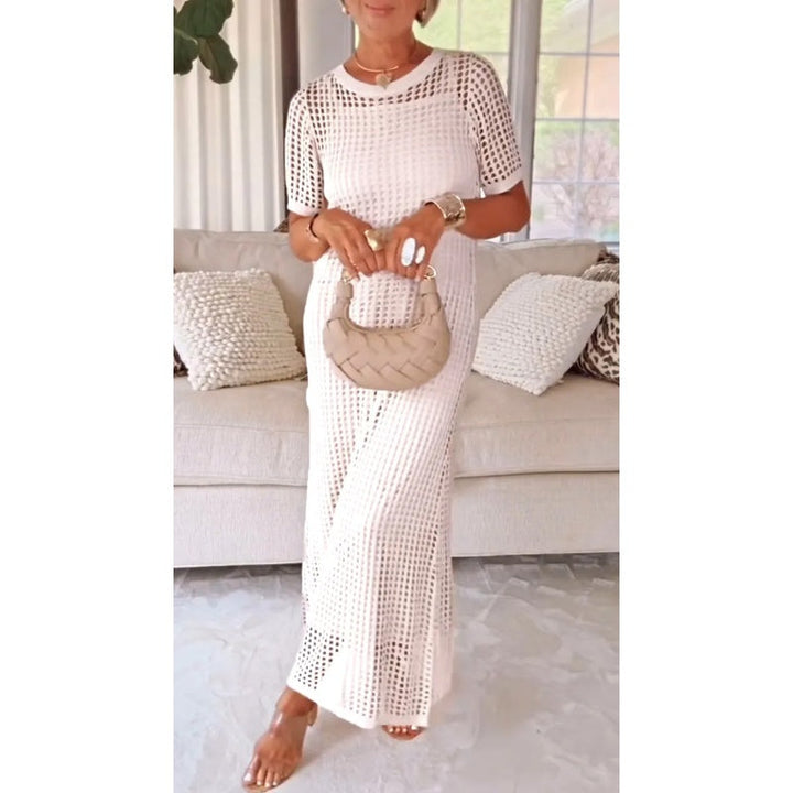 Cordelia | Robe Maxi Découpée à Motif Ajouré