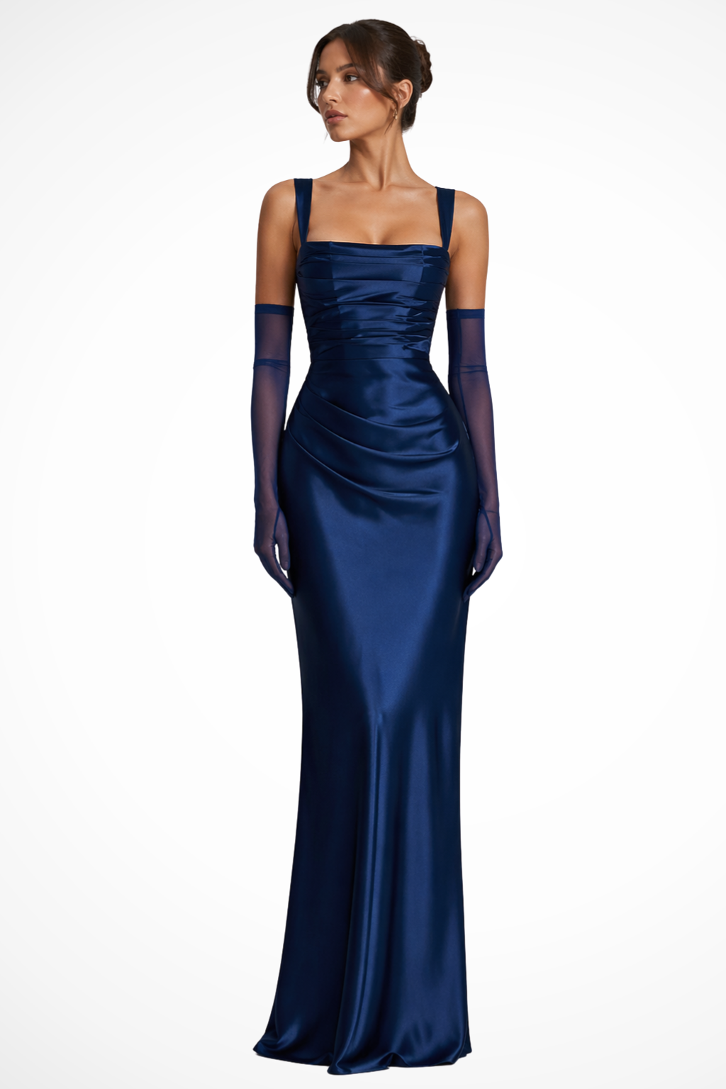 Mona | Robe Maxi Invité de Mariage Élégante à Encolure Carrée pour Femmes