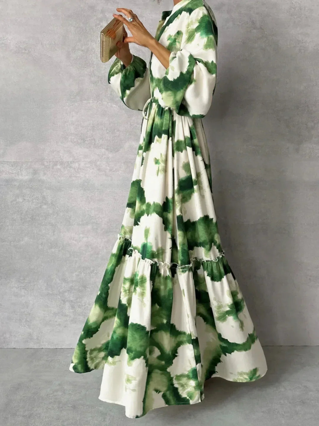 Cerena – Robe maxi élégante à manches longues