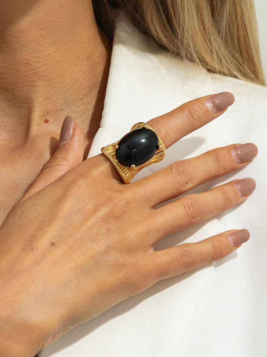 Bague géométrique à strass