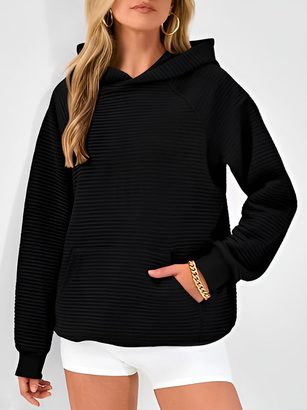 Capuche Manches Longues Poches Couleur Unie à empiècements Sweats à capuche Hauts