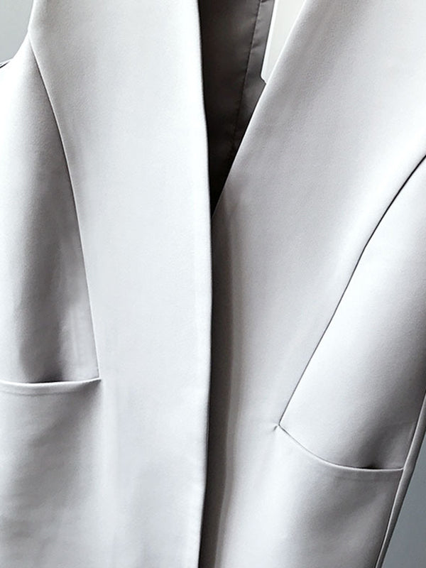 Gilet sans manches décontracté, ample, long et fendu