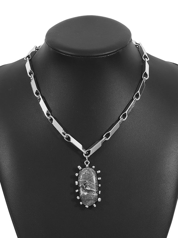 Collier géométrique normcore, à chaîne