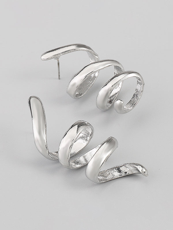 Boucles d'oreilles en spirale, couleur unie