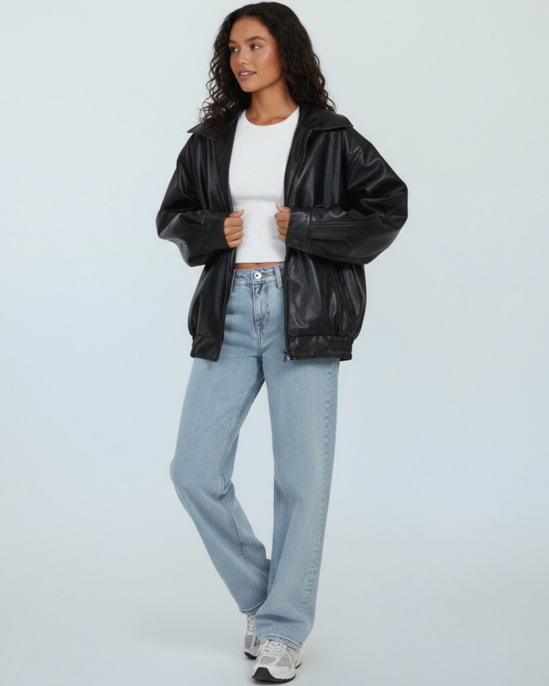 Vanessa | Veste en cuir vintage oversize pour femmes