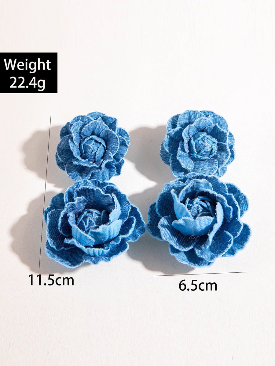 Boucles d'oreilles pendantes en forme de fleur