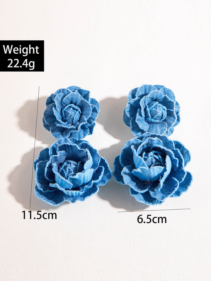 Boucles d'oreilles pendantes en forme de fleur