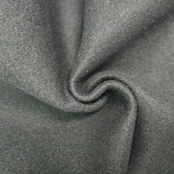 Manteau en laine ample à manches longues, sans col, couleur unie