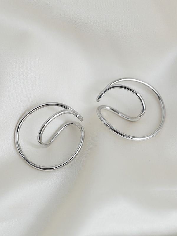 Boucles d'oreilles torsadées chic et irrégulières de couleur unie