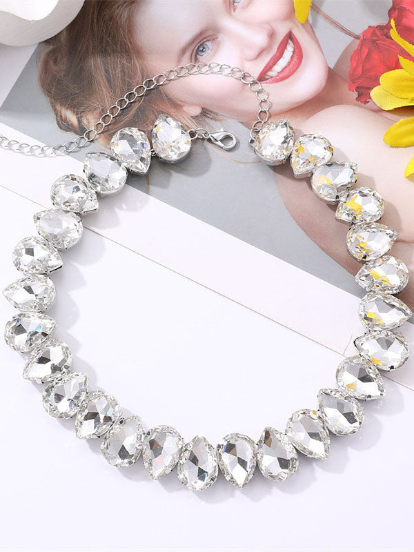 Collier à chaîne, à strass