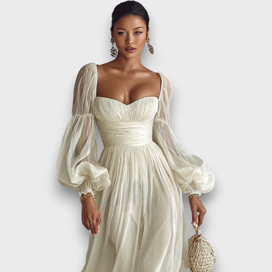 Elviana – Robe maxi à décolleté carré