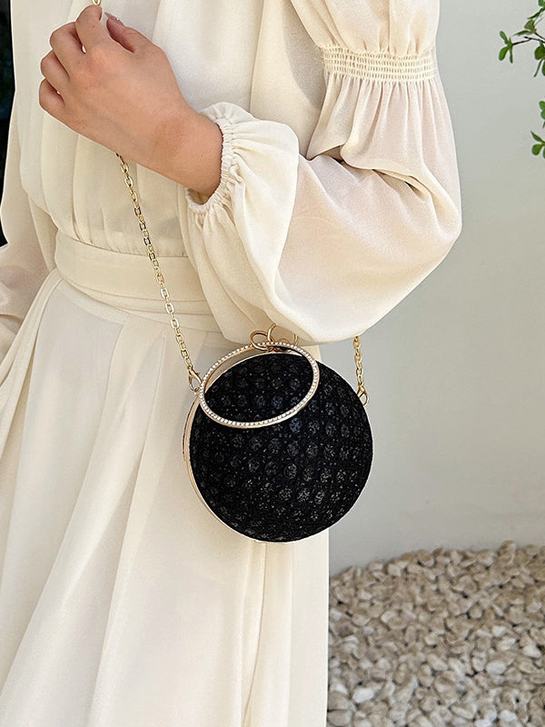 Sac à main géométrique brillant à chaîne, à strass