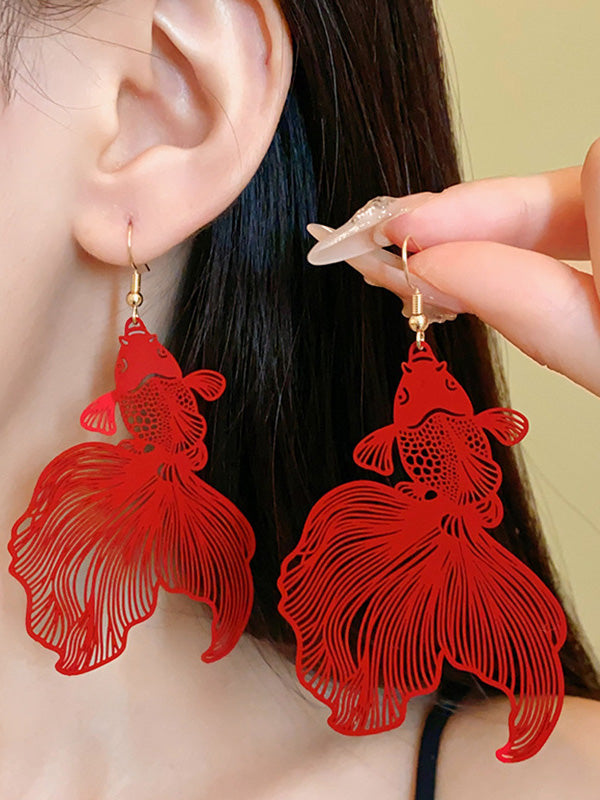 Boucles d'oreilles pendantes en forme d'animal
