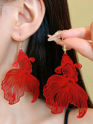 Boucles d'oreilles pendantes en forme d'animal