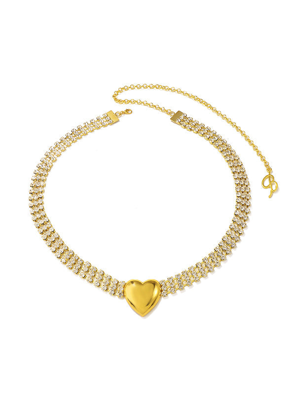 Accessoires de chaîne de taille en strass en forme de cœur