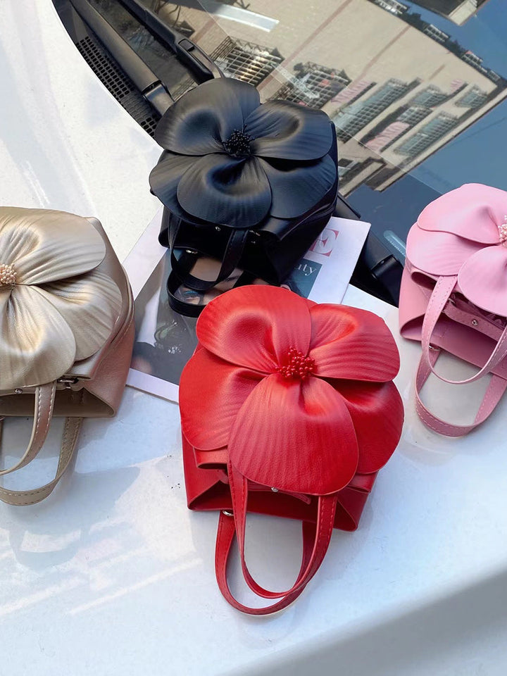 Sac à main en forme de fleur, couleur unie