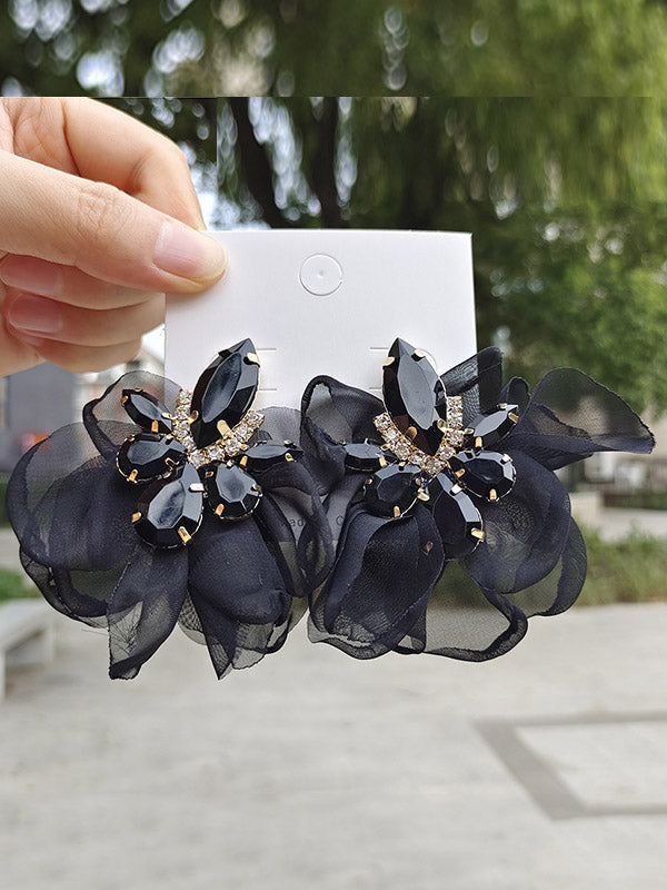 Boucles d'oreilles pendantes en forme de fleur