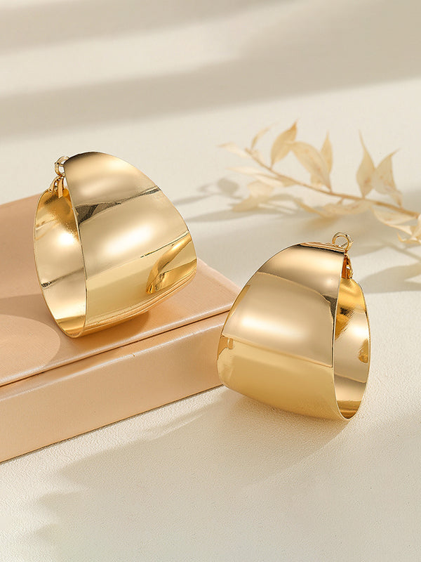 Boucles d'oreilles géométriques brillantes couleur unie