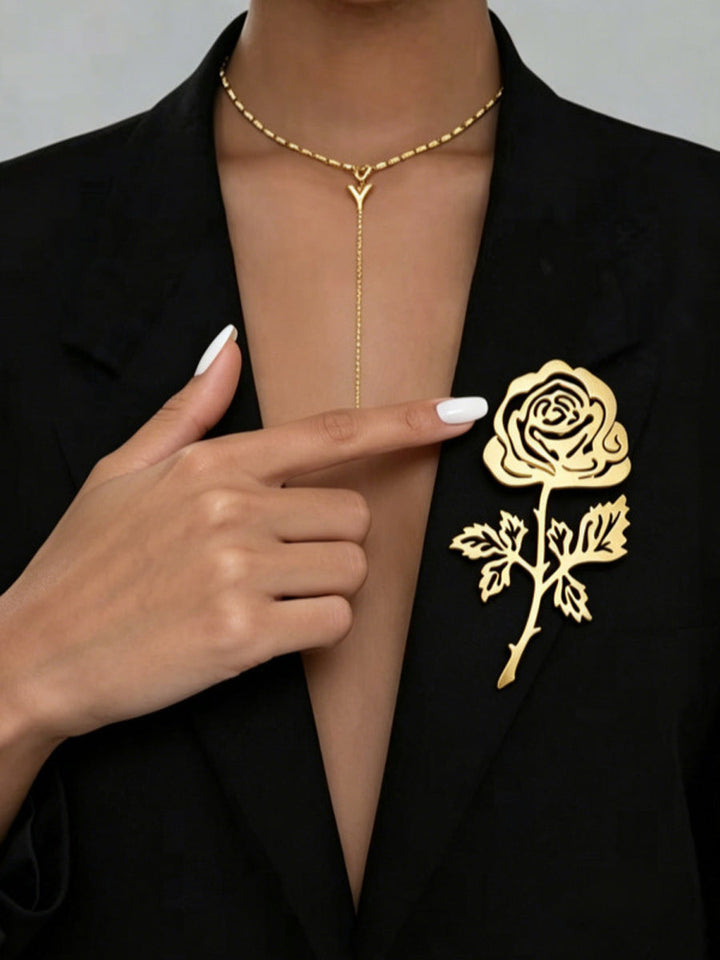 Broche en forme de fleur, couleur unie